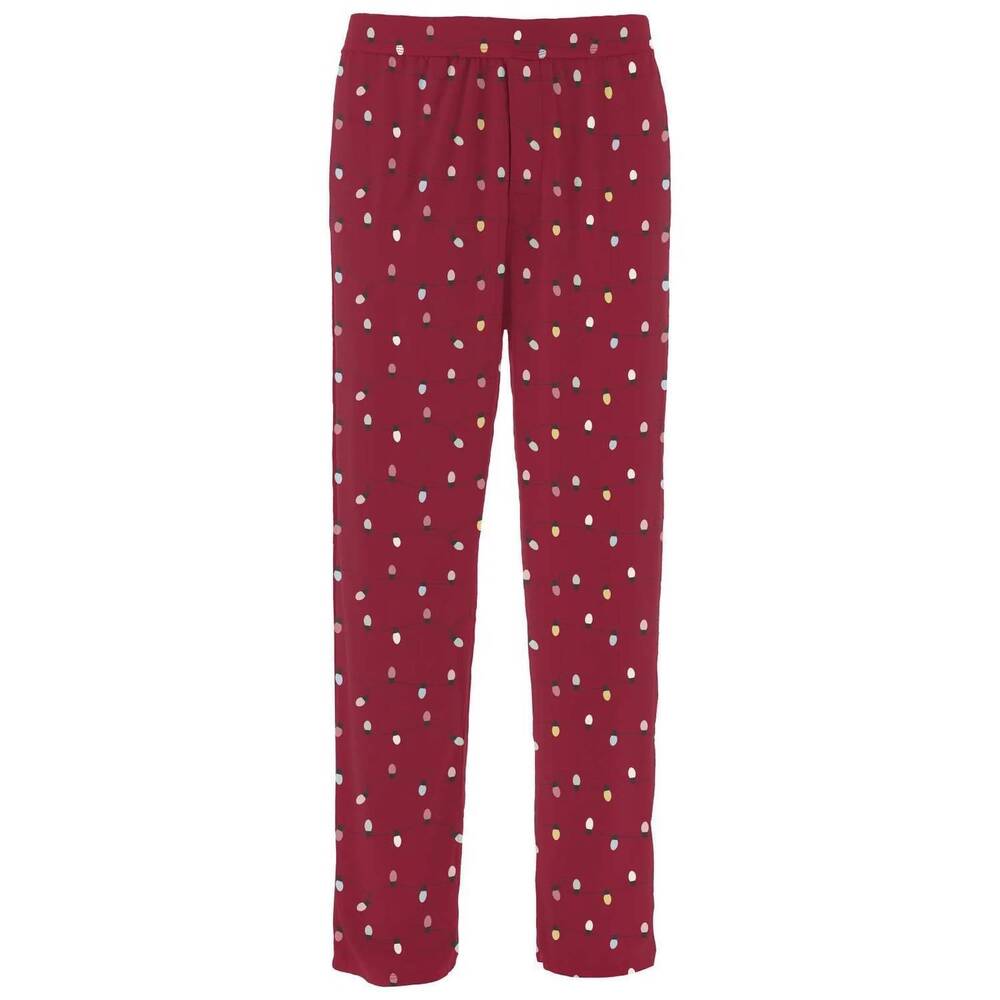 NEW KICKEE men's print pj pants in crimson holiday lights